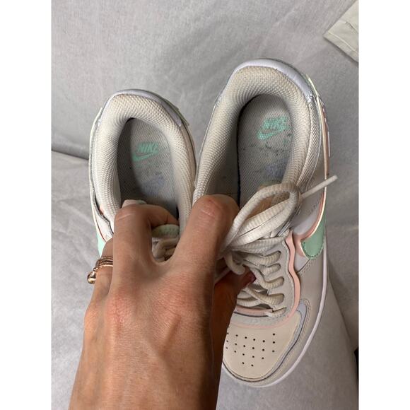 Nike Air Force One AF1 Sneaker Trainer Shadow Mint Peach 6.5 - Picture 2 of 12